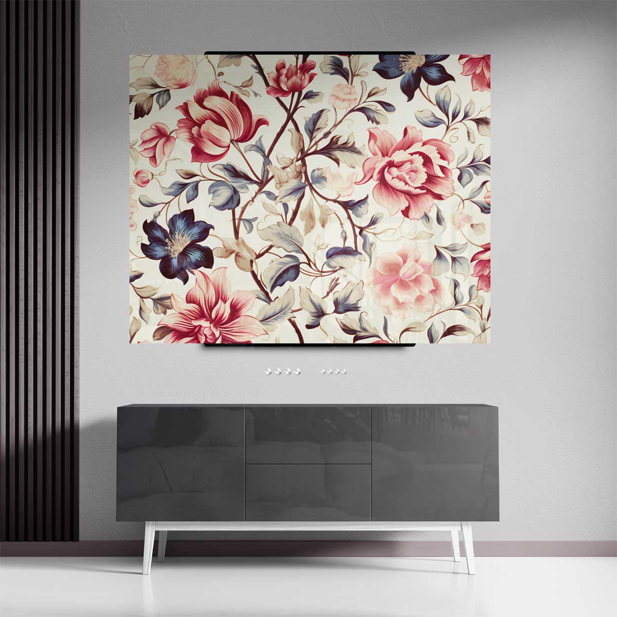 Romantisch Bloemenpatroon – canvas kunstwerk als wanddecoratie