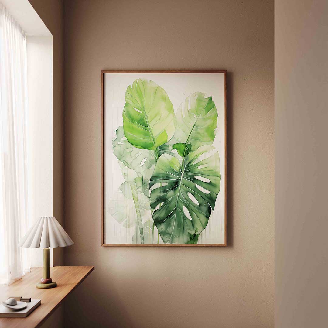 Monstera bladeren – staande jungle wanddecoratie van WallArtistic