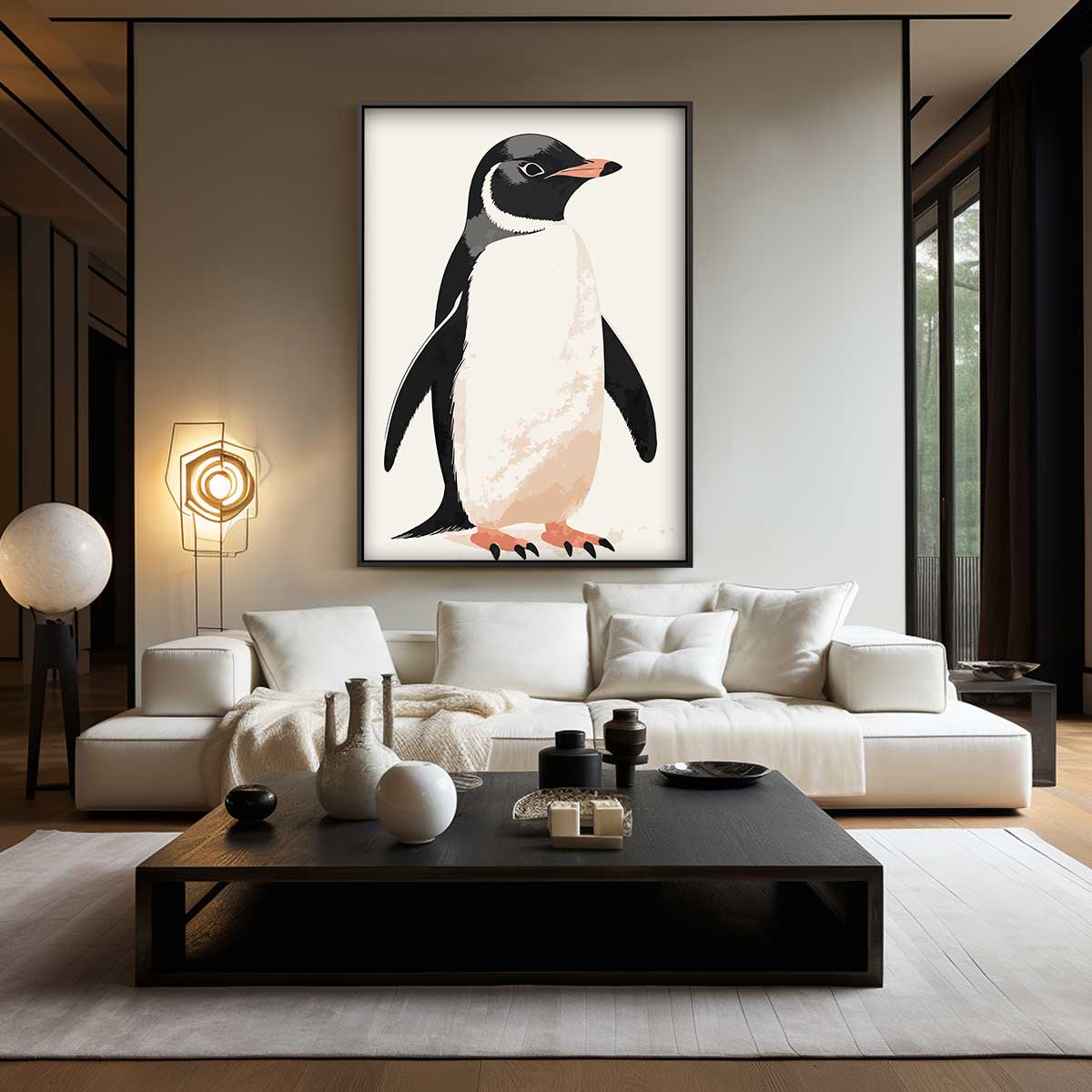Pinguïn – canvas wanddecoratie in portret formaat