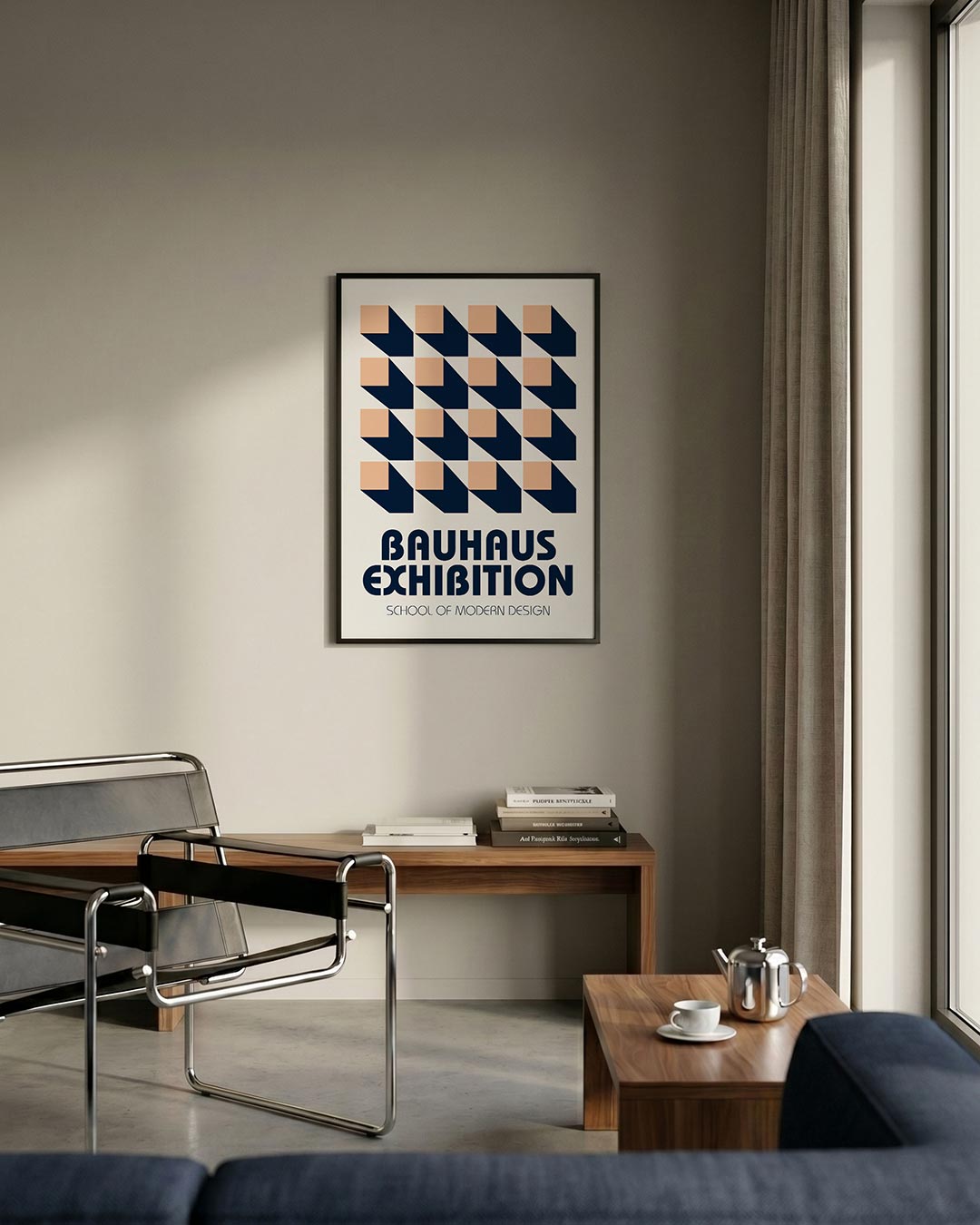 Vorm en schaduw – staande Bauhaus poster voor aan de muur