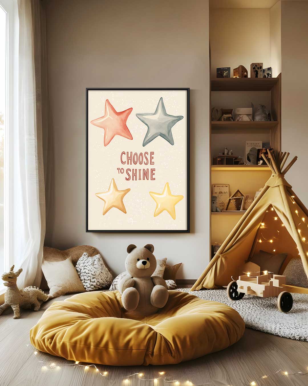 Stralende Sterren Poster – staand kunstwerk voor modern interieur