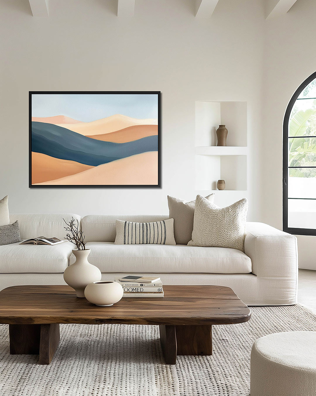Zachte landschapsgolven – wanddecoratie in interieur