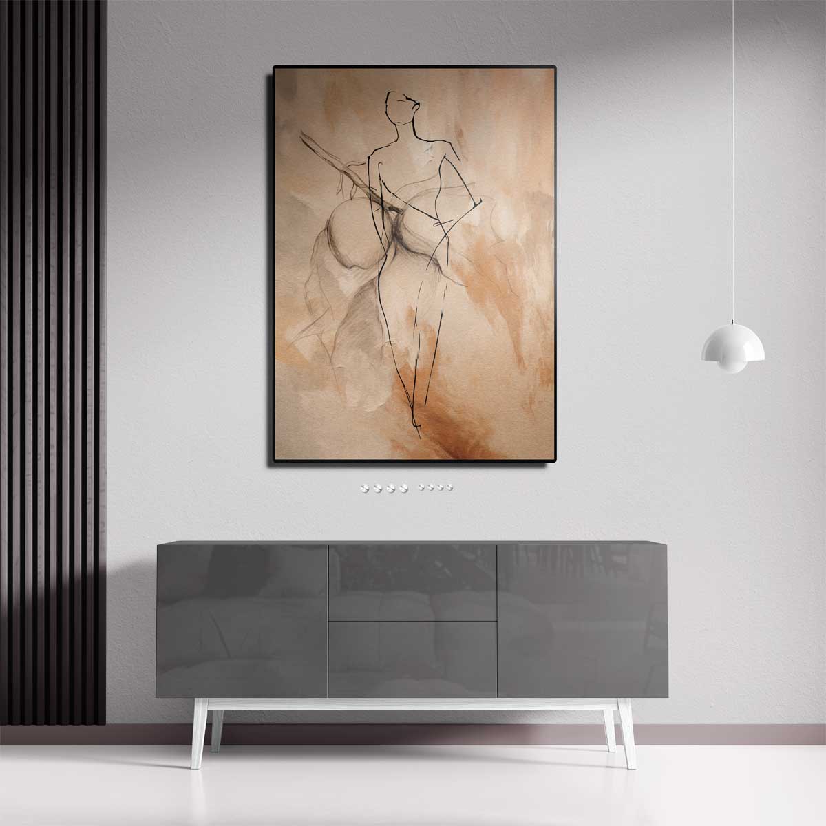 Elegante Schets van een Vrouw – dibond kunstwerk als wanddecoratie
