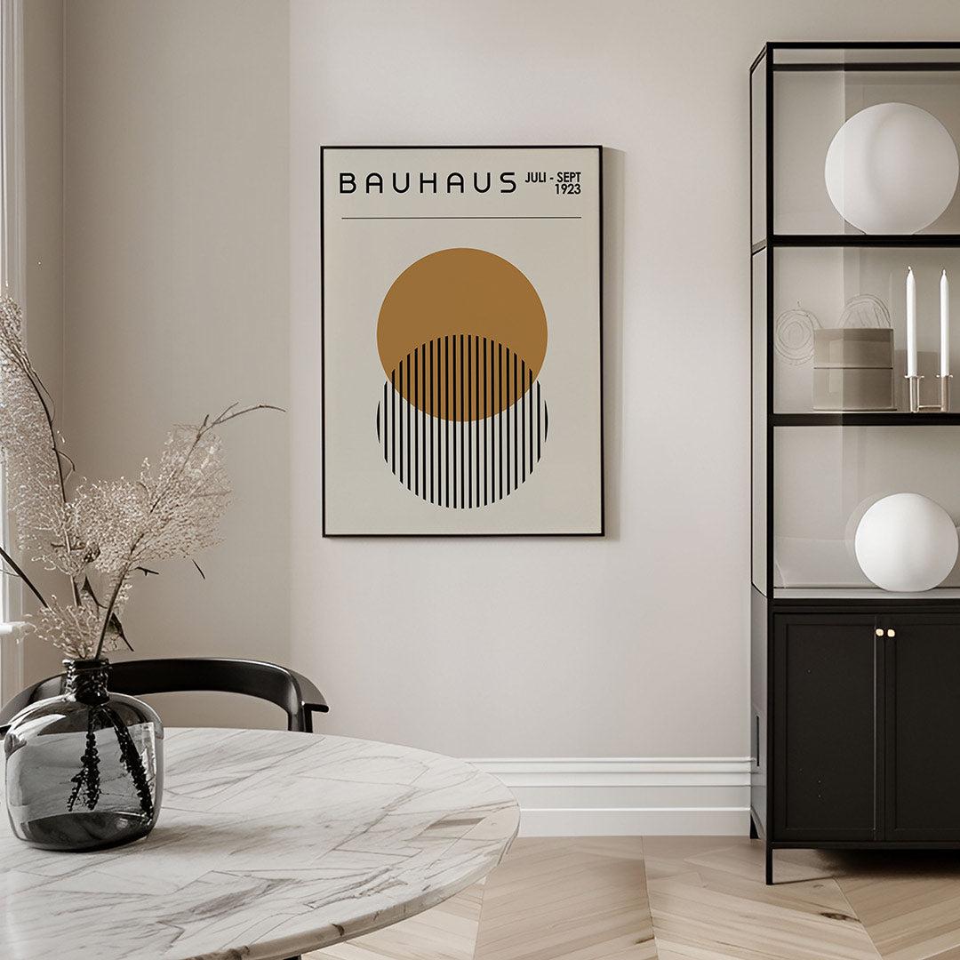 Vormen en lijnen – geometrische Bauhaus poster in staand formaat