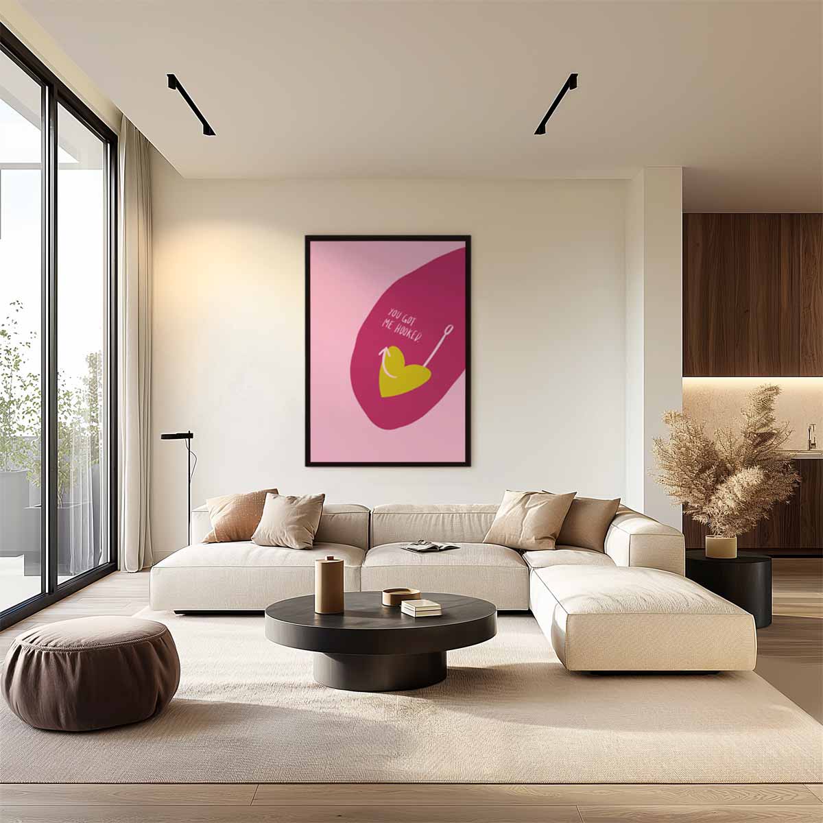 Hartenhaak Liefde – canvas wanddecoratie in portret formaat