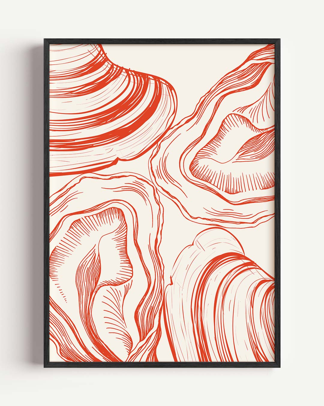 Abstracte Schelpenillustratie – zeedieren portret poster als wanddecoratie