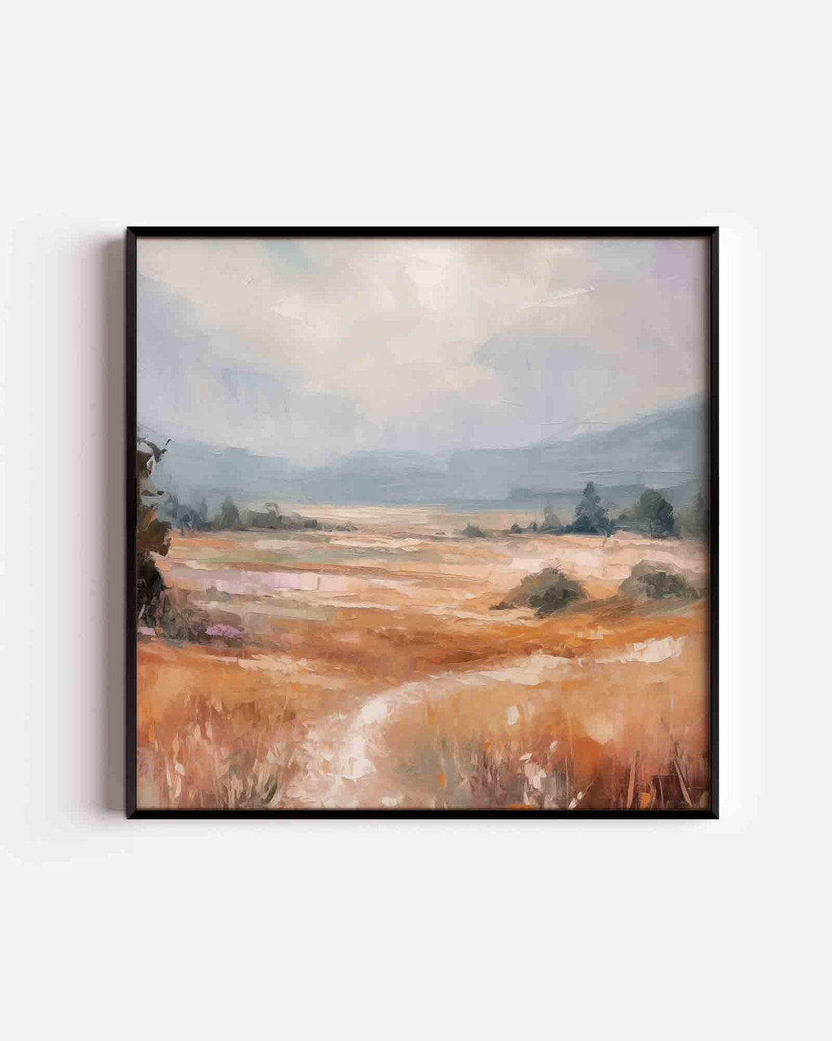 Landschap met heuvels – vierkante poster met kleur en vormen als wanddecoratie