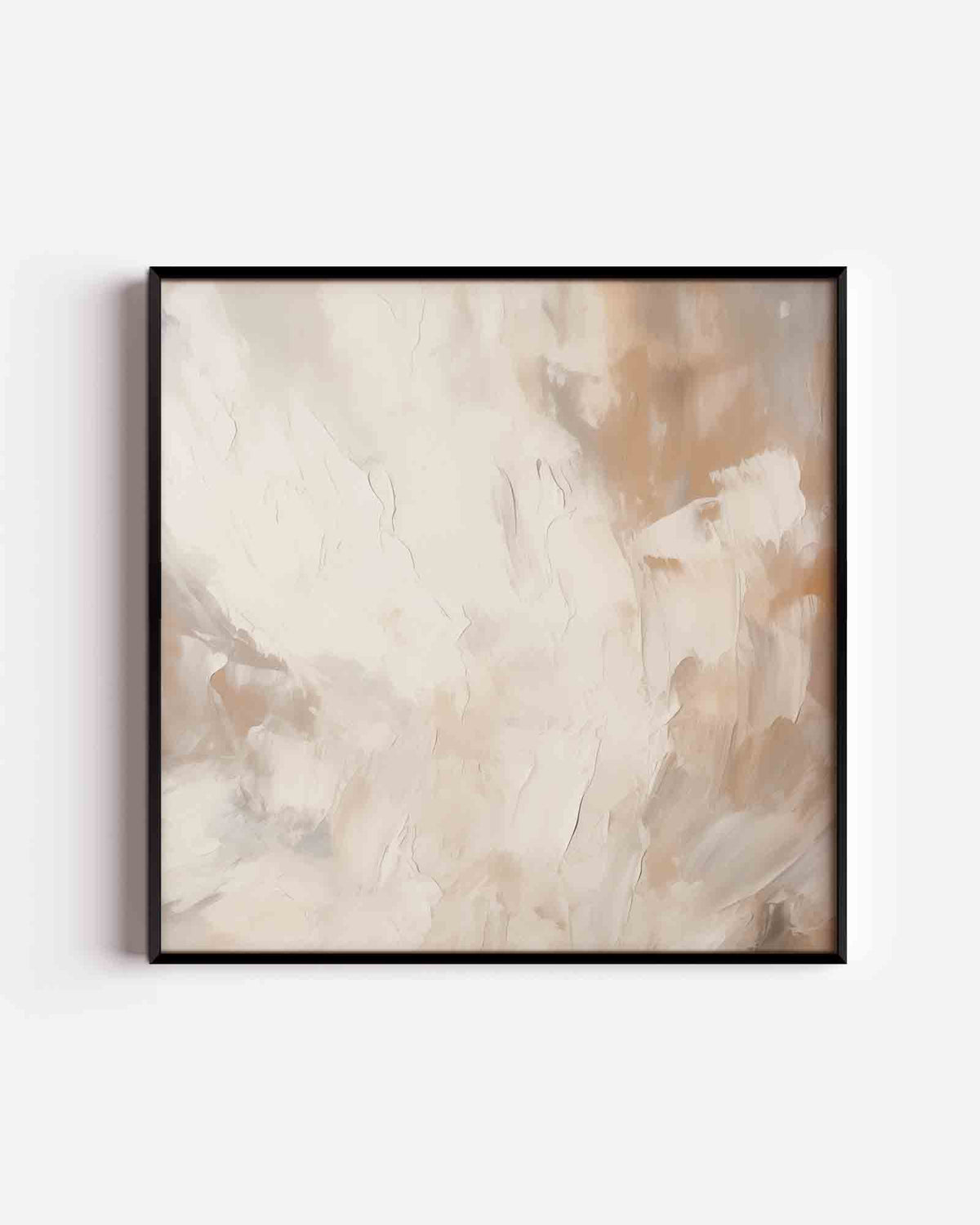 Abstracte beige en witte – abstracte vierkante poster als wanddecoratie