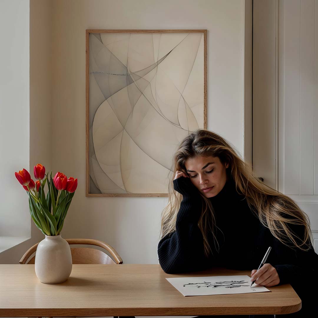 Elegante Abstracte Vormen – staande verfijnde wanddecoratie van WallArtistic
