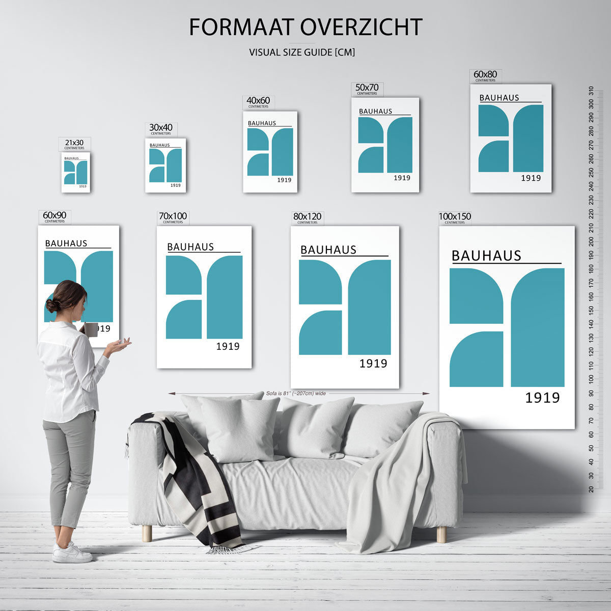 Vorm en balans – geometrische poster in Bauhaus-stijl van WallArtistic