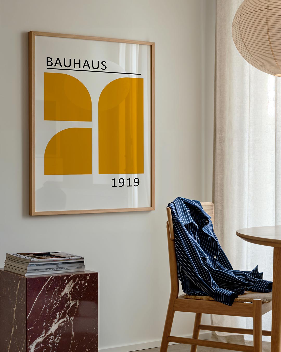 Vorm en lijnenspel – geometrische poster in Bauhaus-stijl van WallArtistic