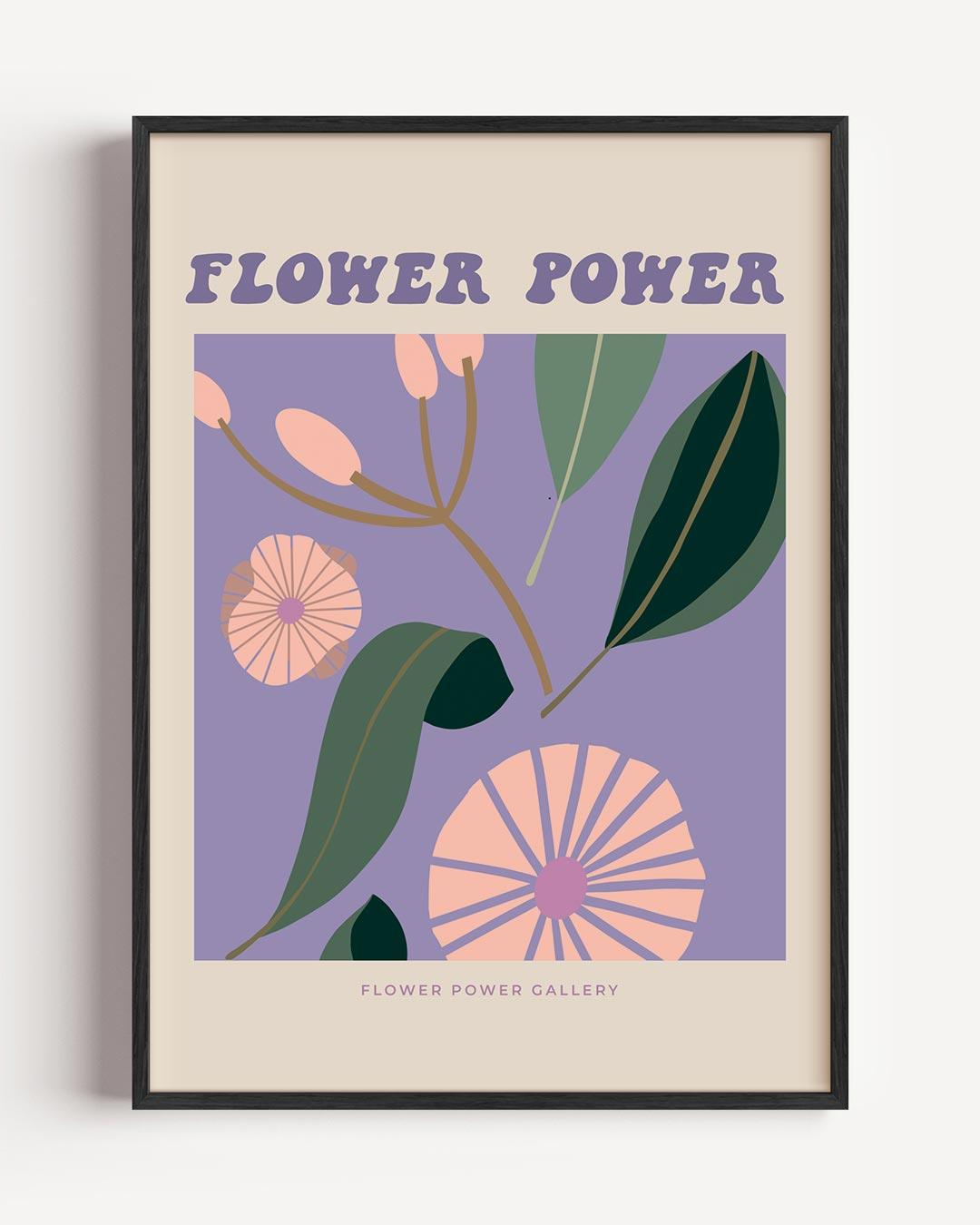 Flower Power – typografie portret poster als wanddecoratie