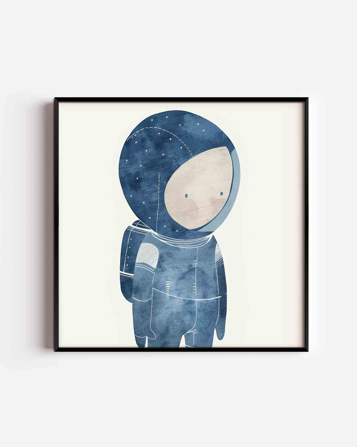 Astronaut in blauw – vierkante kinderposter als wanddecoratie