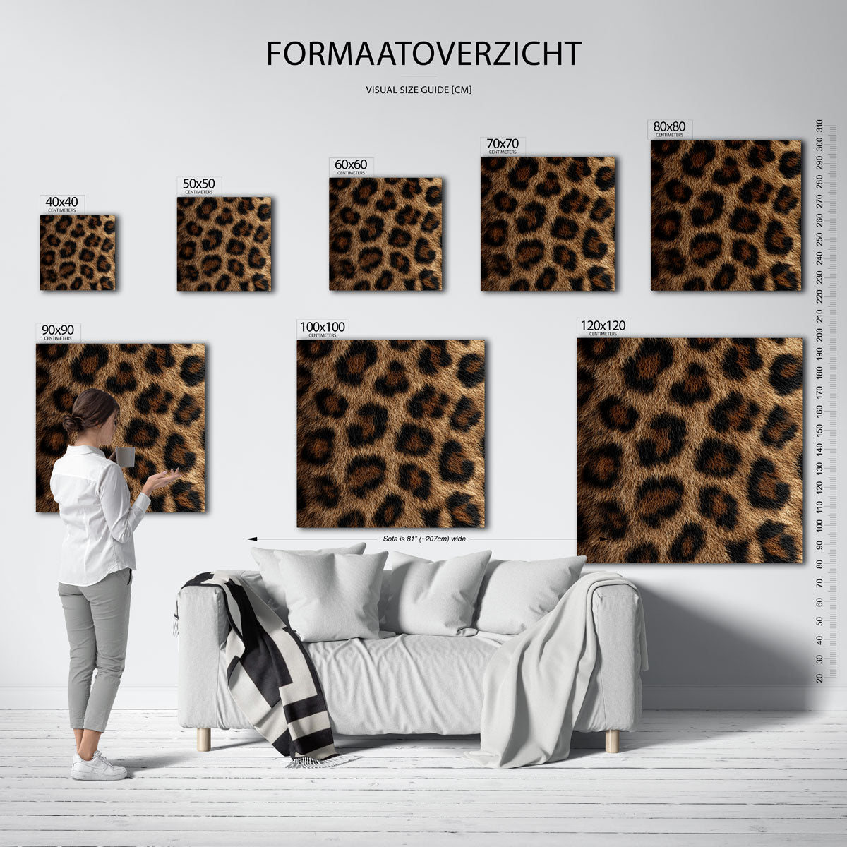Luipaardprint – vierkante muurposter met jungle thema