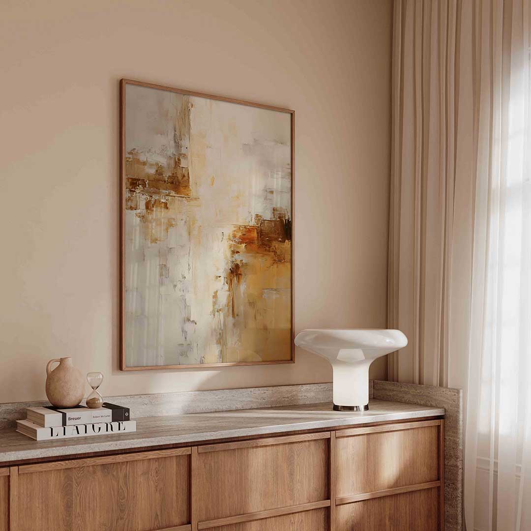 Abstracte beige en bruine – textuur poster in staand formaat