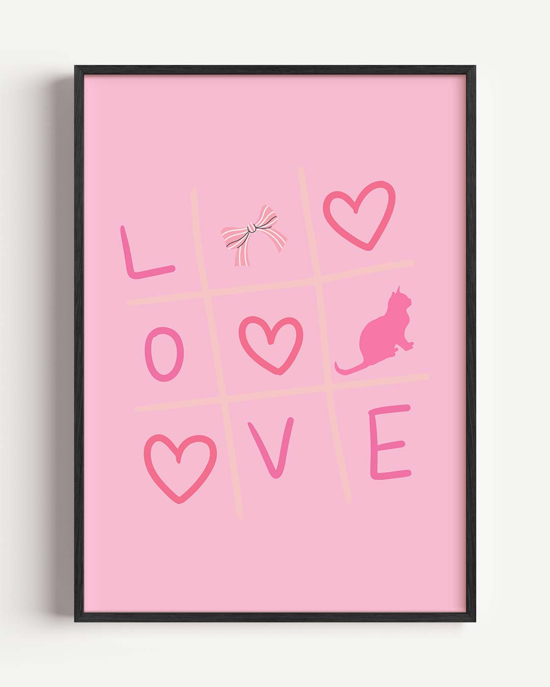 Liefdevolle Tic-Tac-Toe – zomer portret poster als wanddecoratie