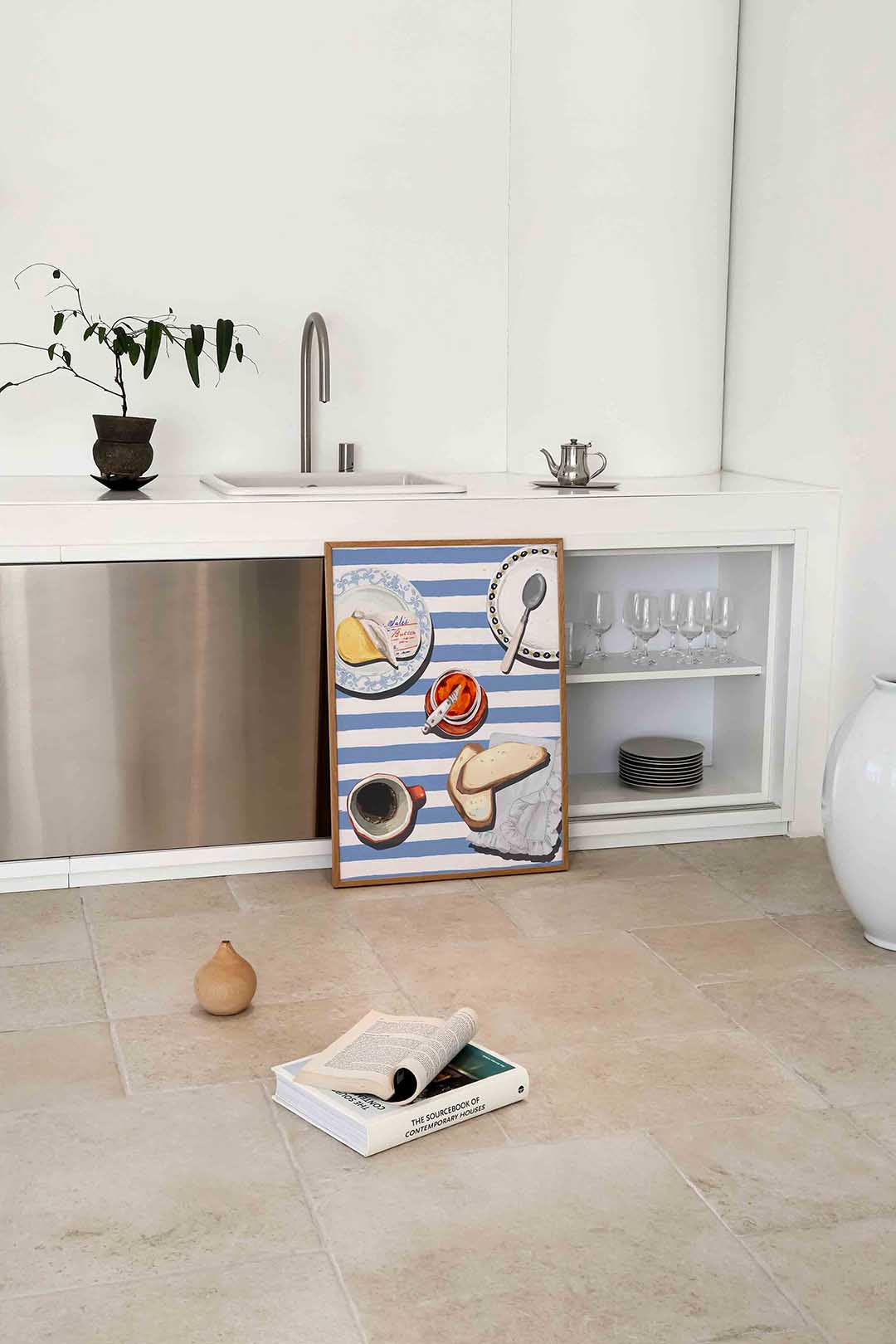 Ontbijt tafel – culinaire wandkunst als portret poster