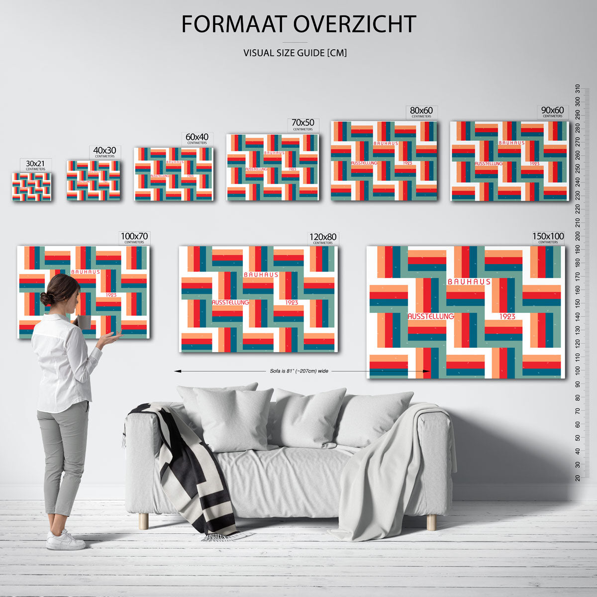 Vorm en kleur – geometrische poster in Bauhaus-stijl van WallArtistic