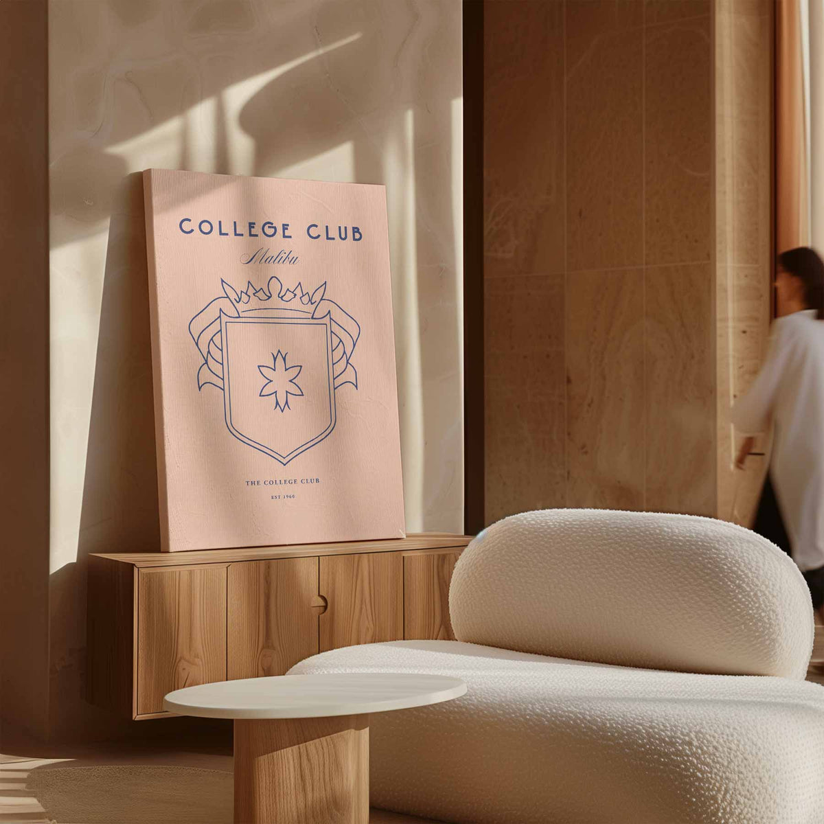 Elegante College Club Wapenschild Poster – dibond wanddecoratie in staand formaat