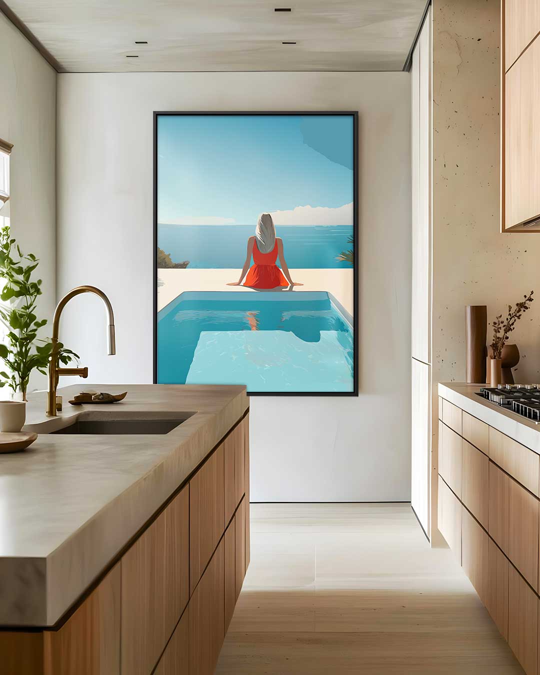 Zomer aan de Oceaan – staand kunstwerk voor modern interieur