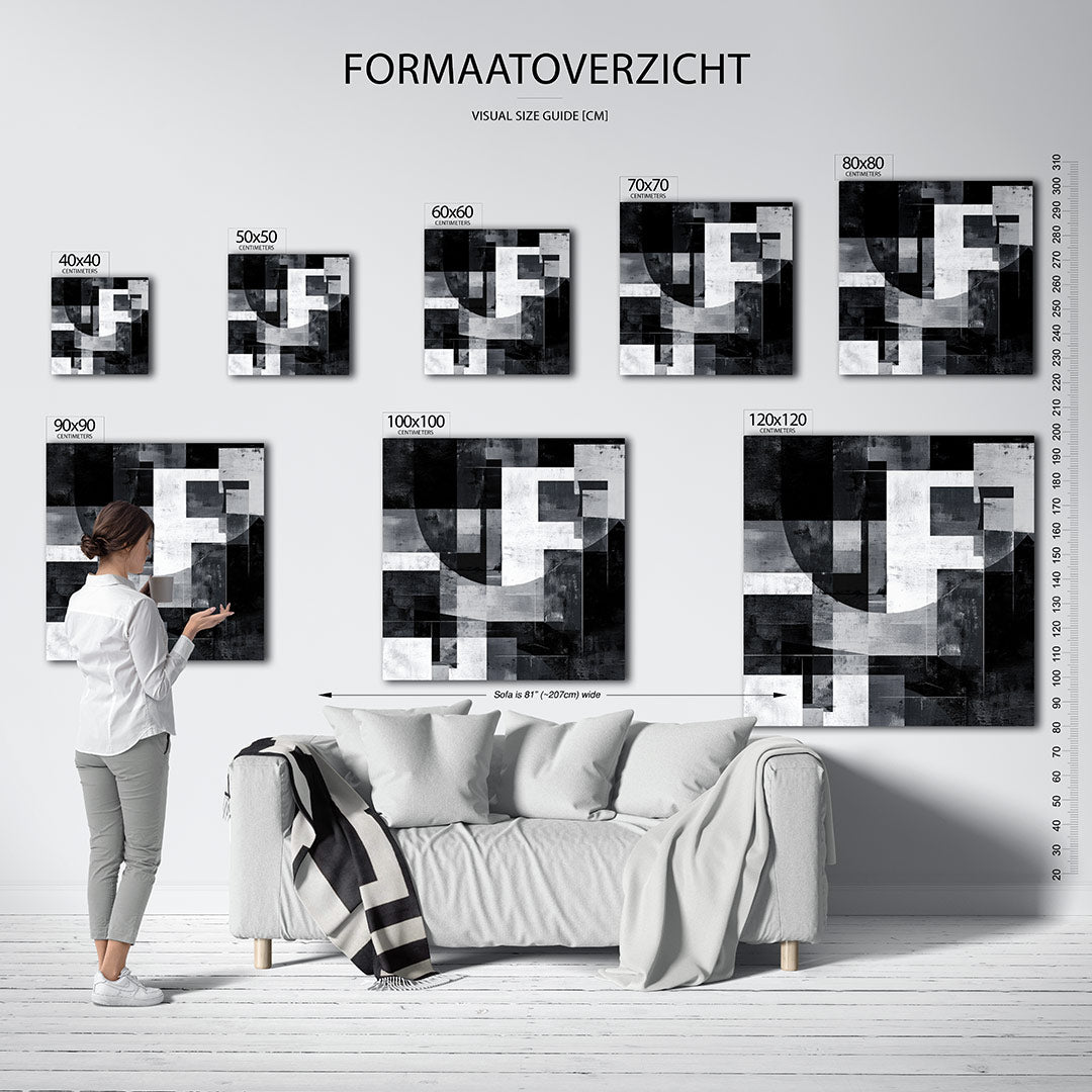 Geometrische vormen compositie kunstwerk – materiaalweergave – dit werk toont een dynamisch spel van rechthoeken en cirkels