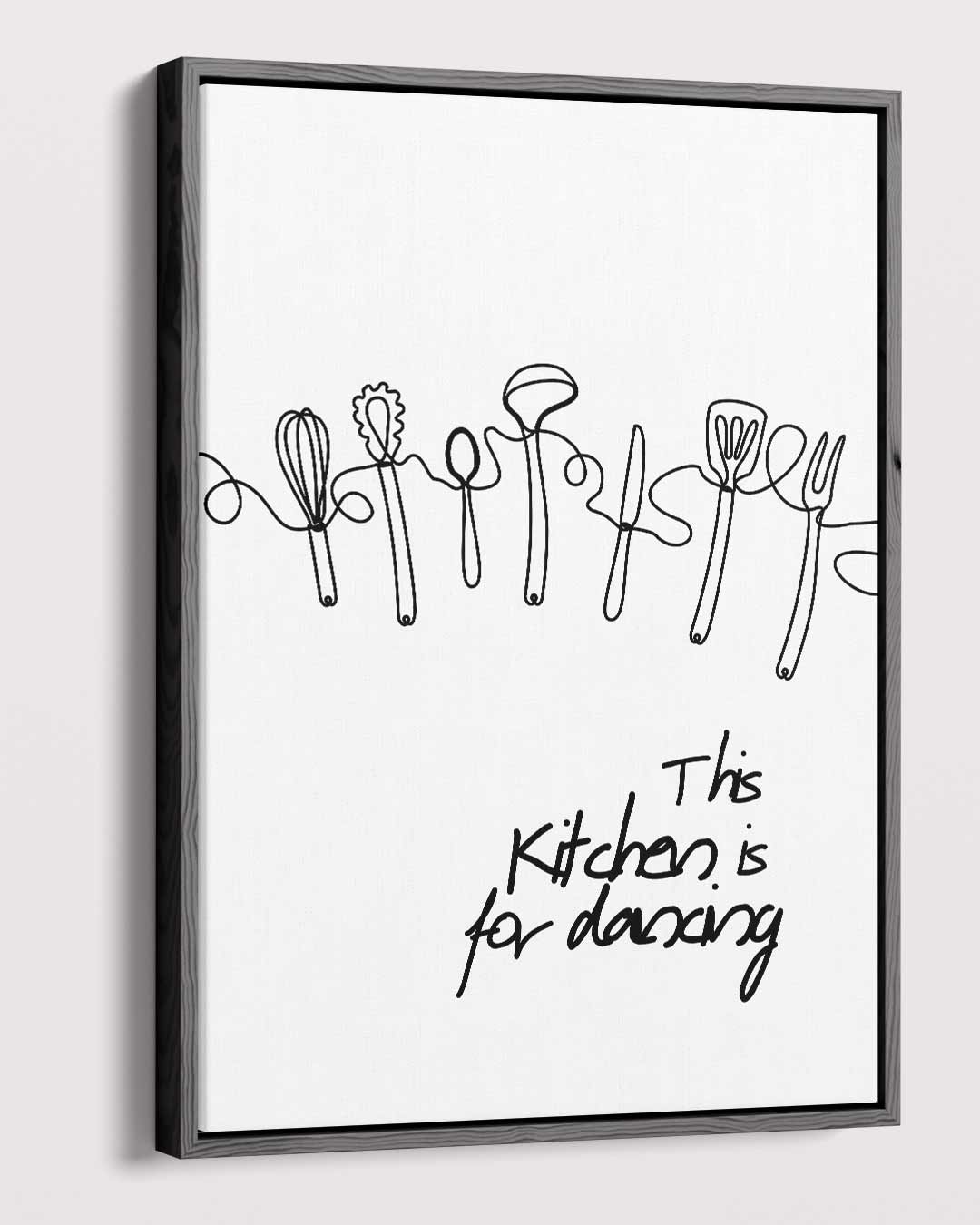 Dansende Keukentools Print – dibond kunstwerk als wanddecoratie