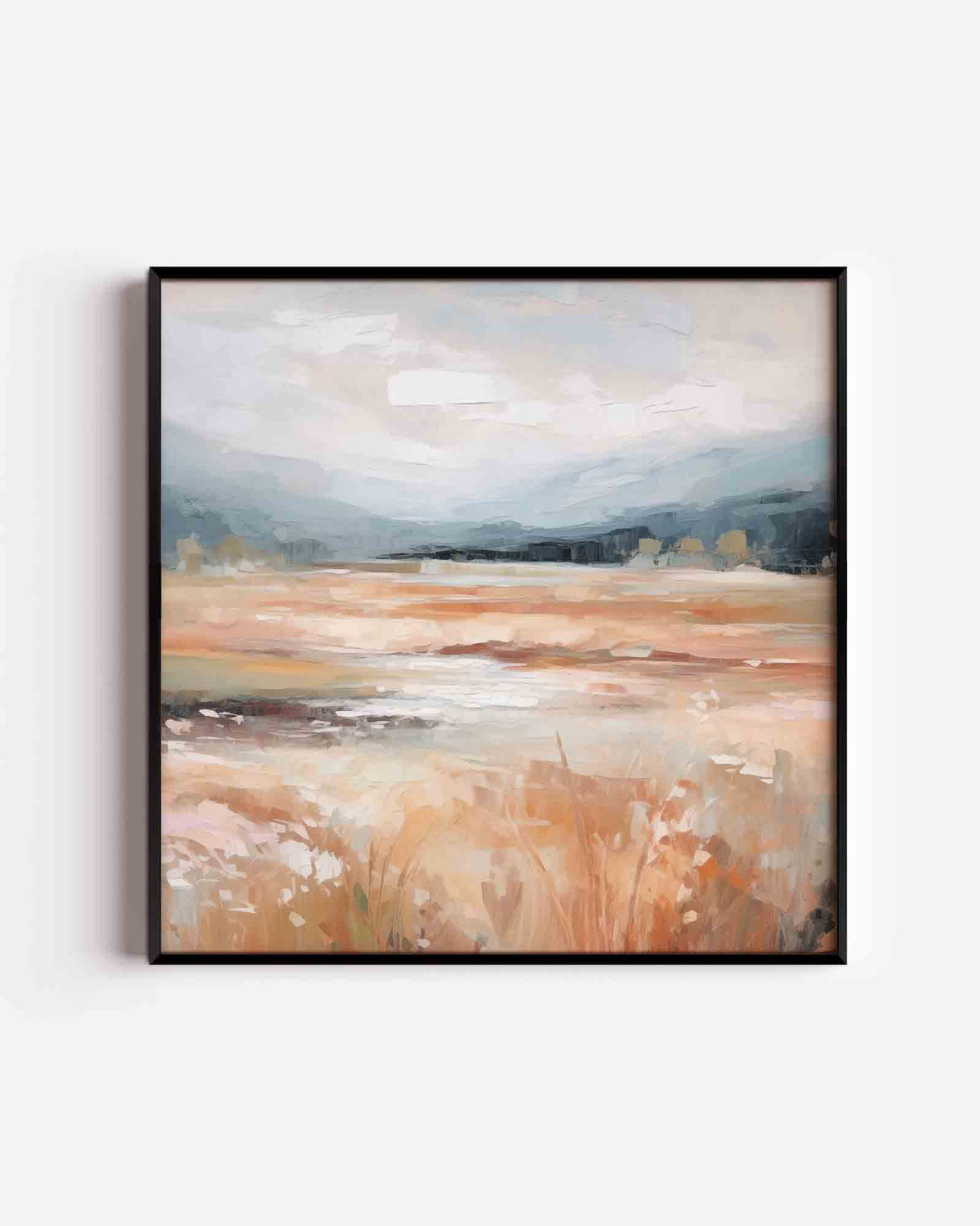 Landschap in zachte tinten – vierkante poster met kleur en vormen als wanddecoratie