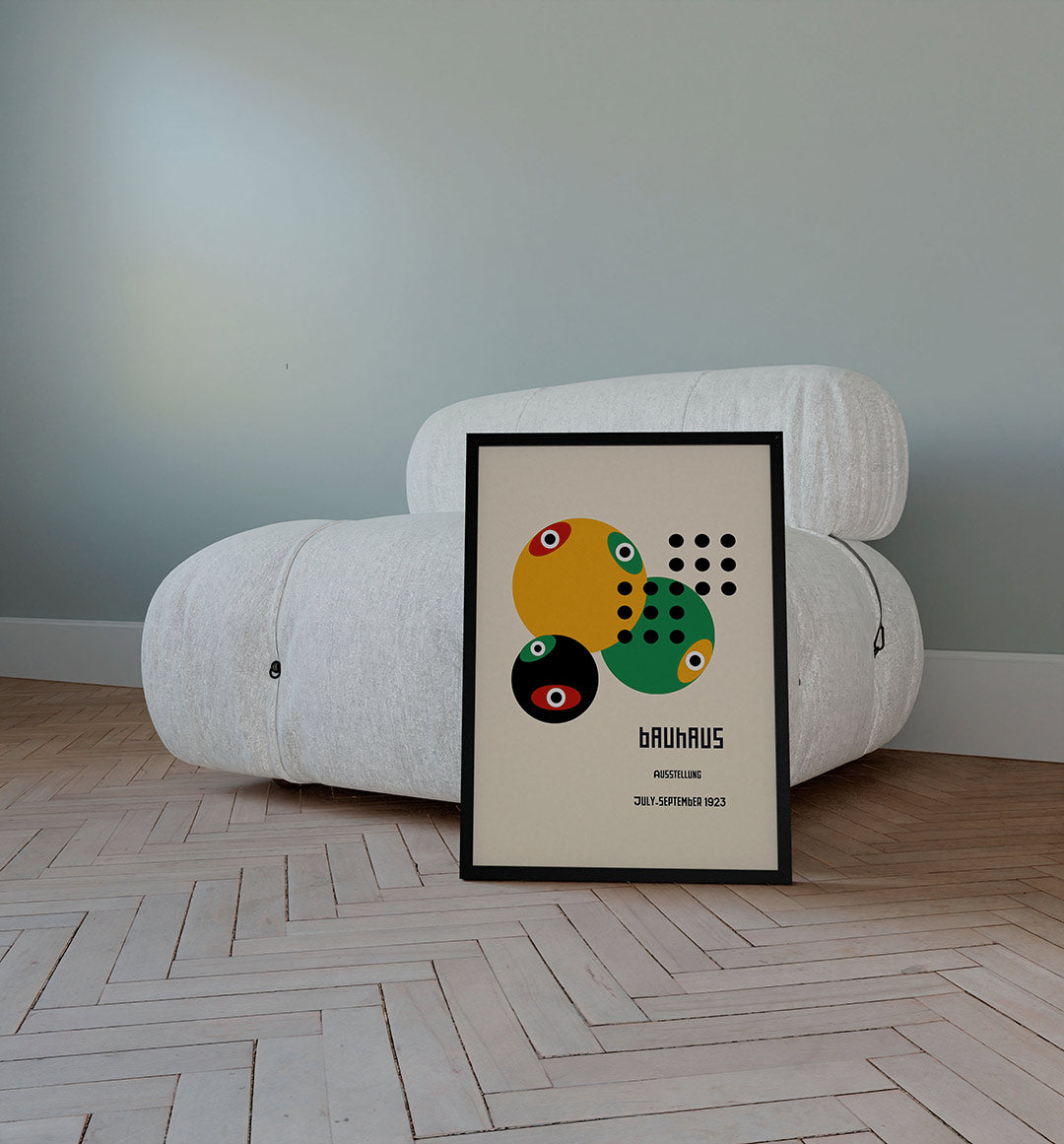 Cirkelvormen en patronen – staande Bauhaus poster voor aan de muur