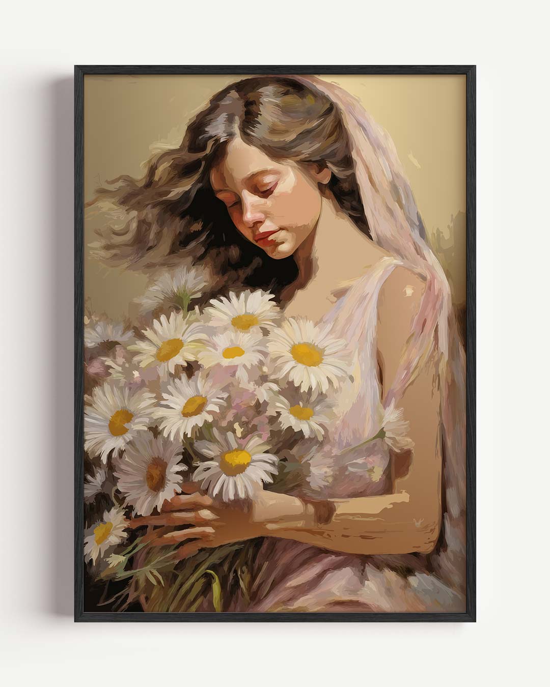 Vrouwelijke Zachte Bloemenpracht – paas portret poster als wanddecoratie