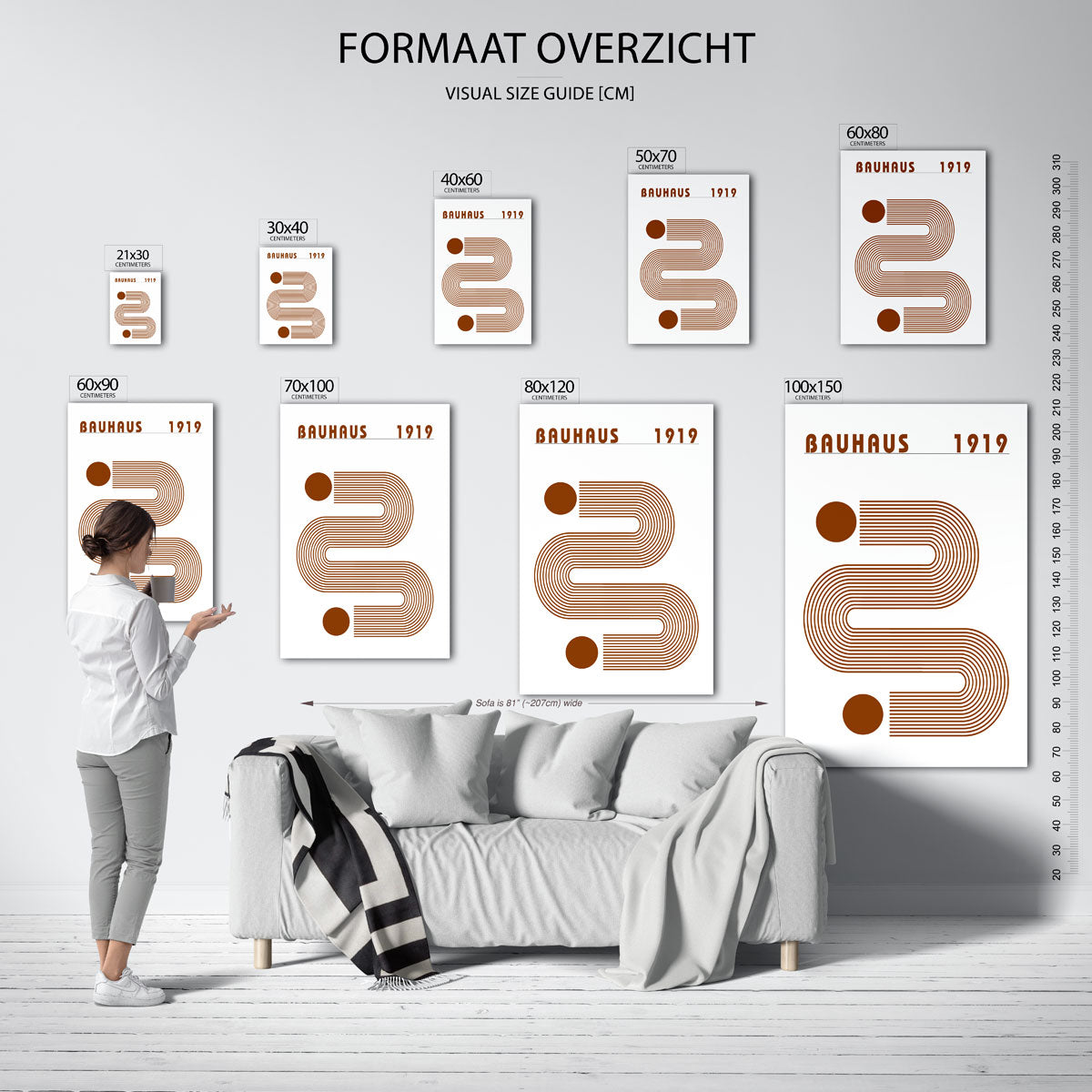 Lijnen en vormen – Bauhaus poster als moderne geometrische wanddecoratie