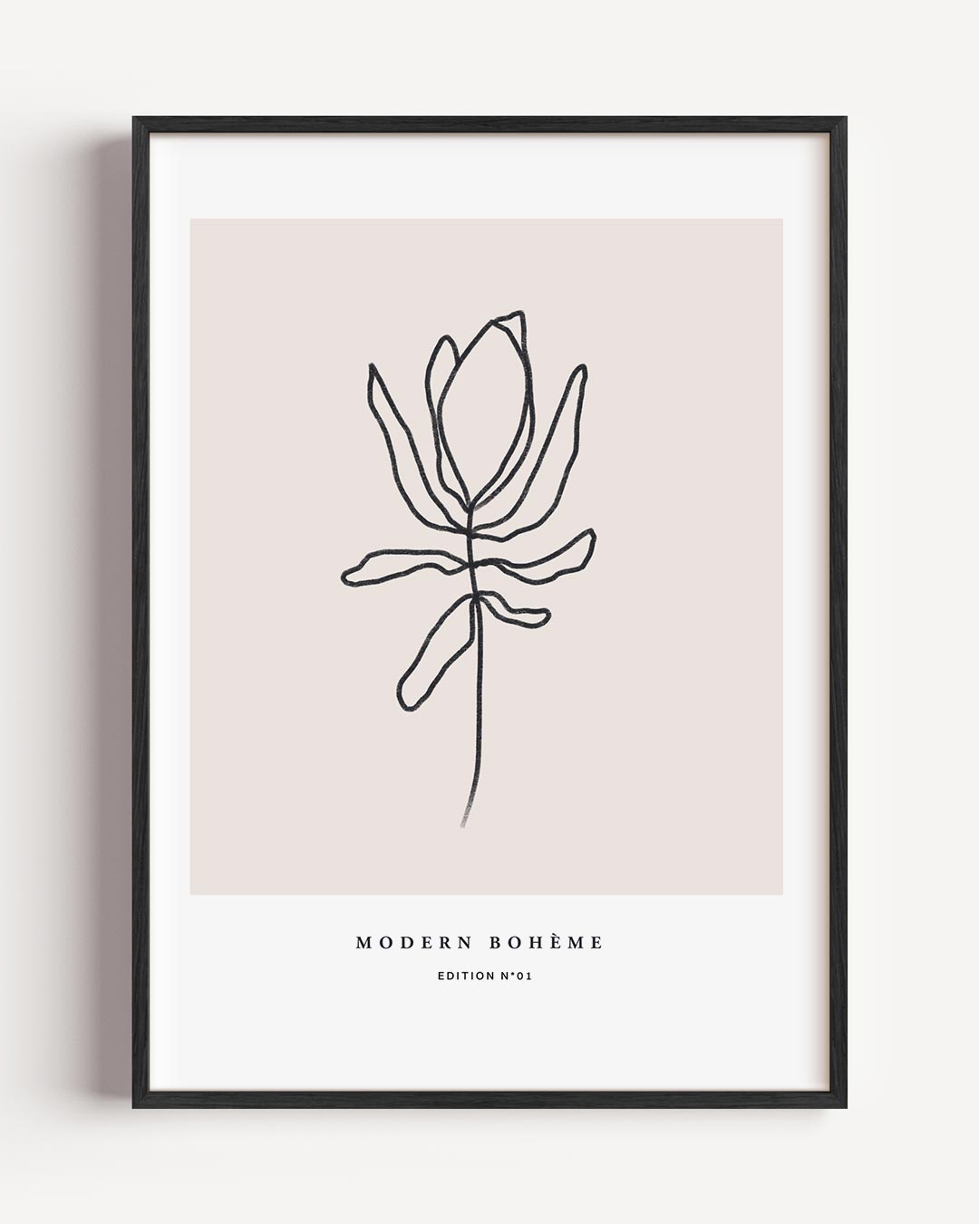 Moderne Botanische Lijntekening – boheme portret poster als wanddecoratie