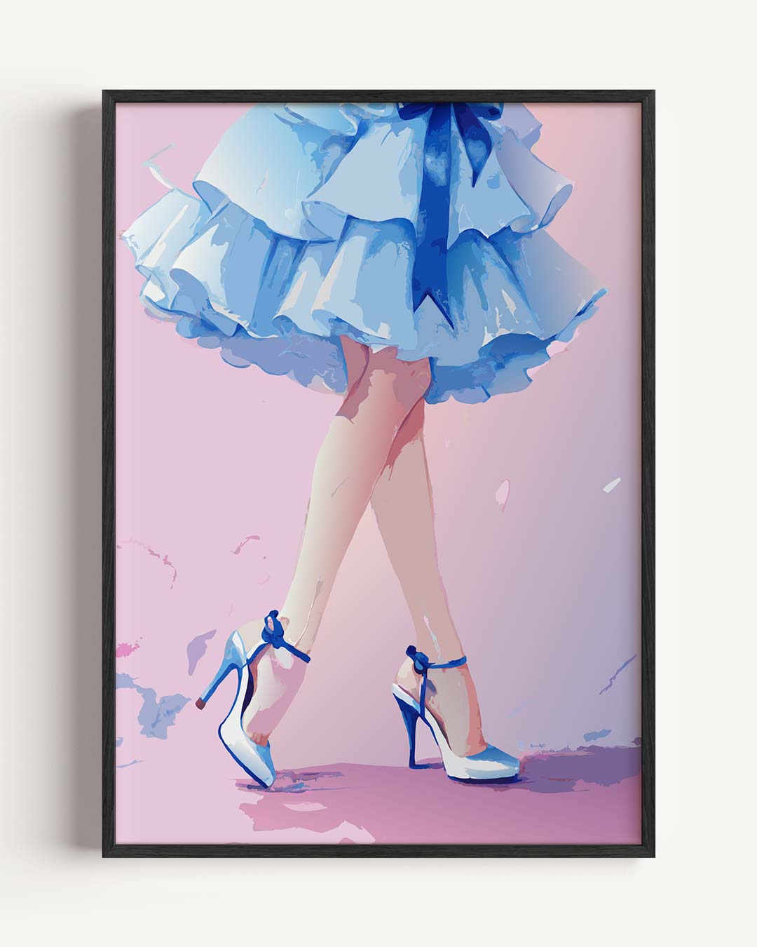 Betoverende Blauwe Jurk – zomer portret poster als wanddecoratie
