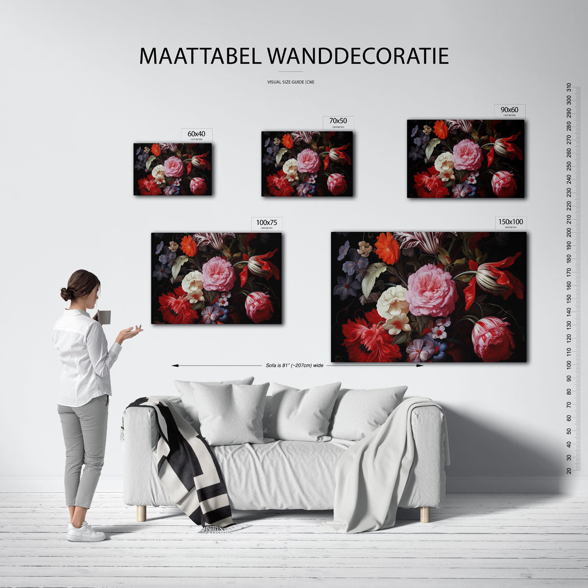 Bloemrijke compositie – op canvas, dibond of plexiglas