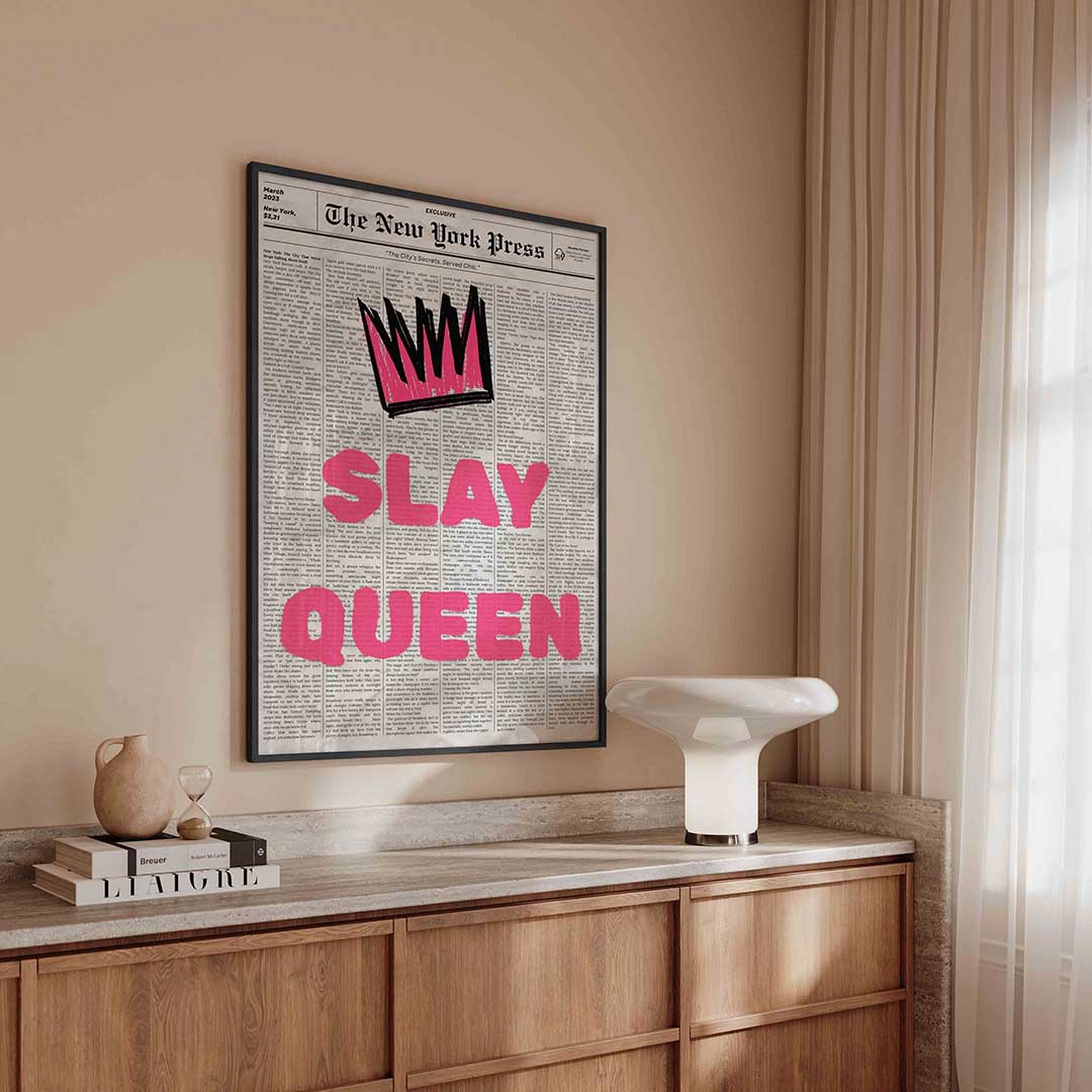 Slay queen – kleurrijke Pop Art poster in staand formaat
