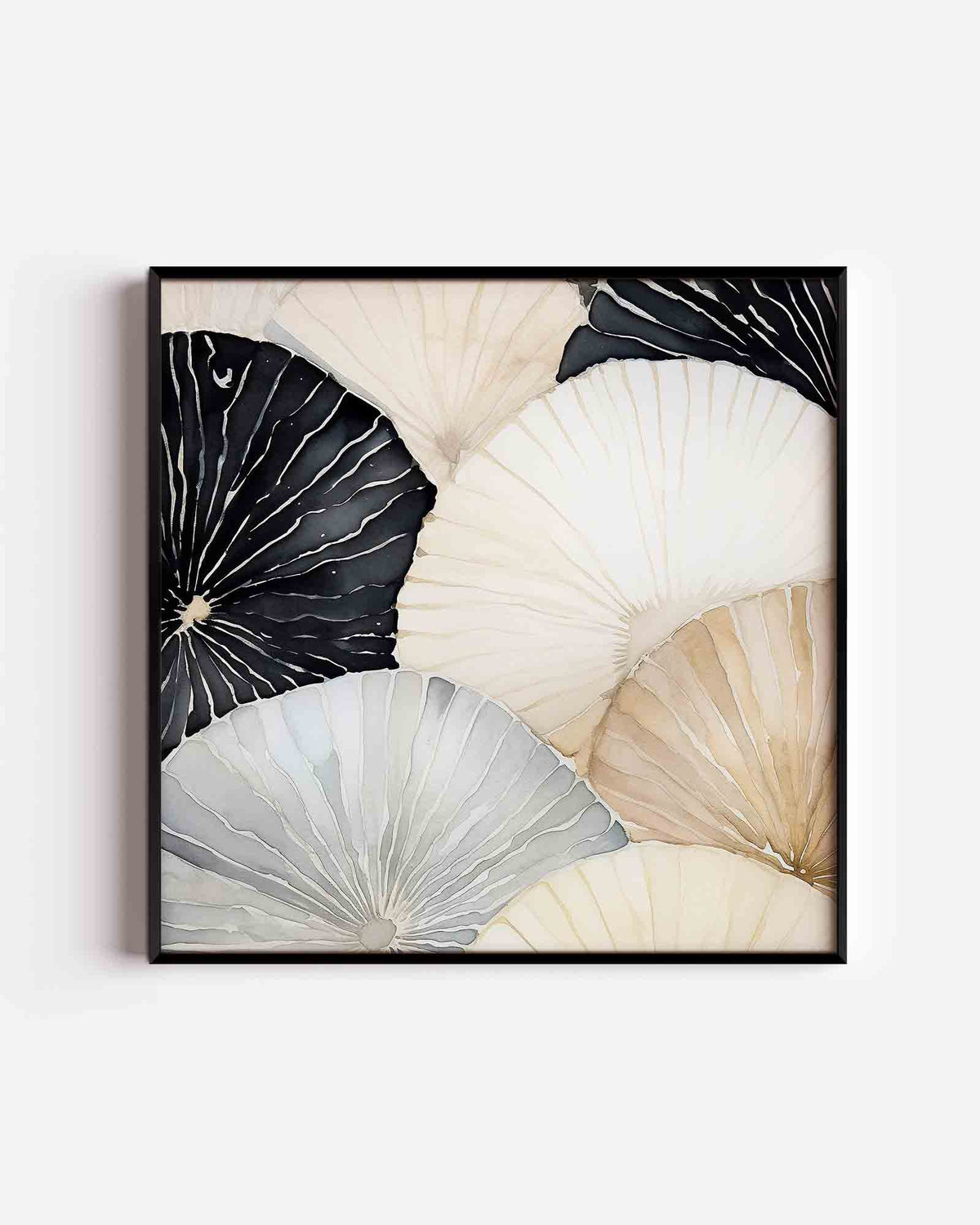 Abstracte schelpen – zacht abstracte vierkante poster als wanddecoratie
