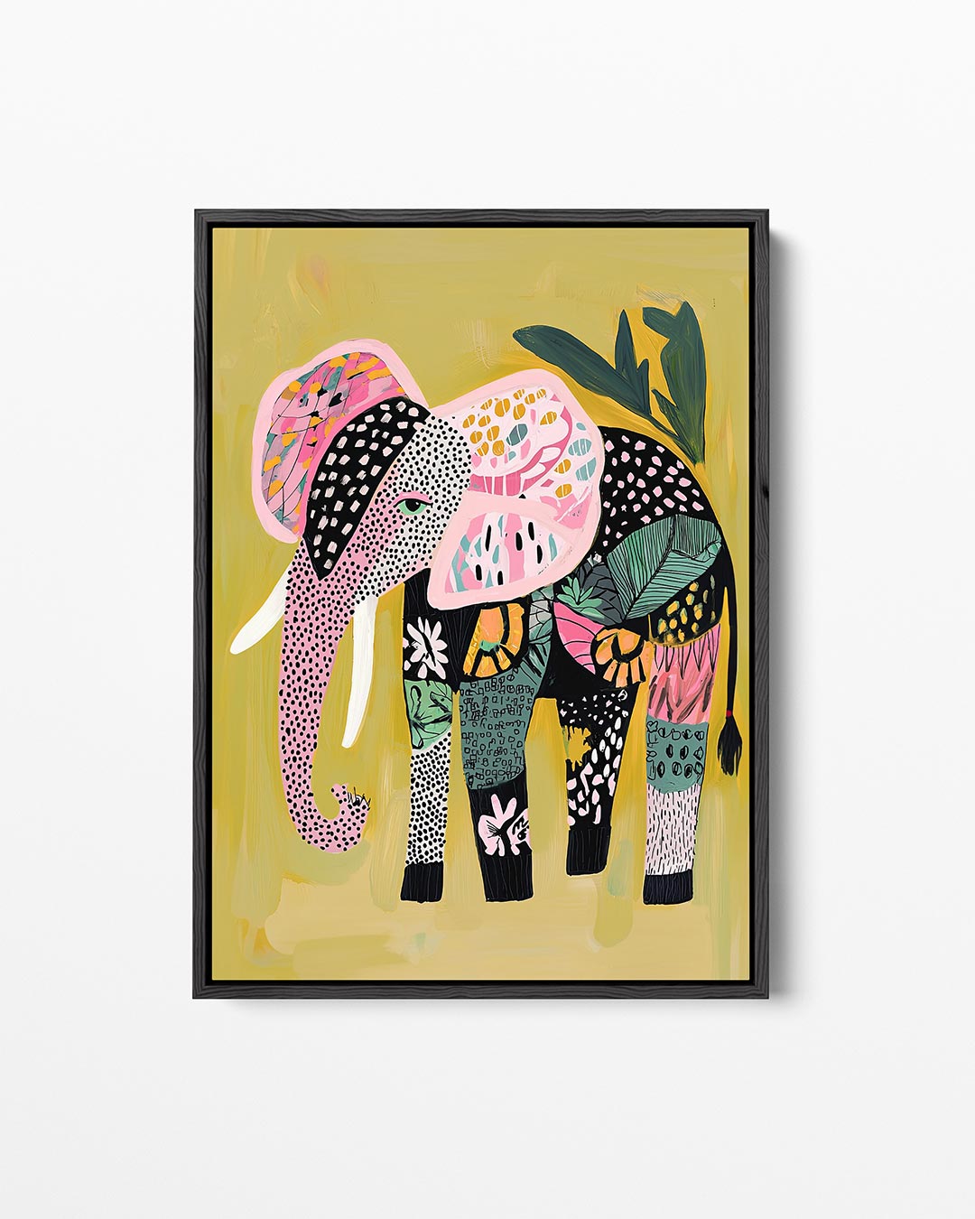 Kleurrijke olifant – staand wanddecoratie kunstwerk
