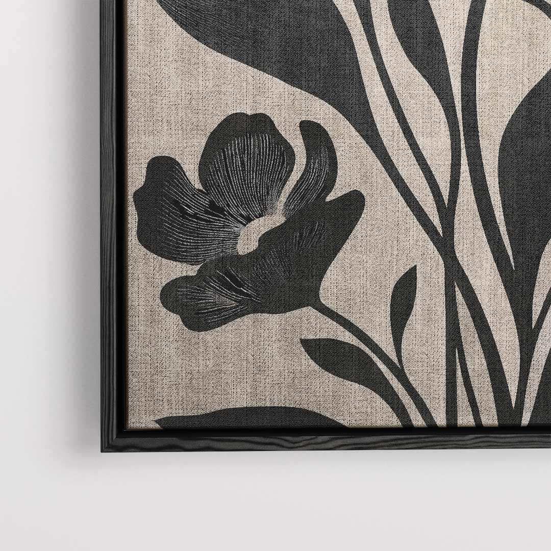 Bloemenpracht in Zwart-Wit – dibond kunstwerk als wanddecoratie