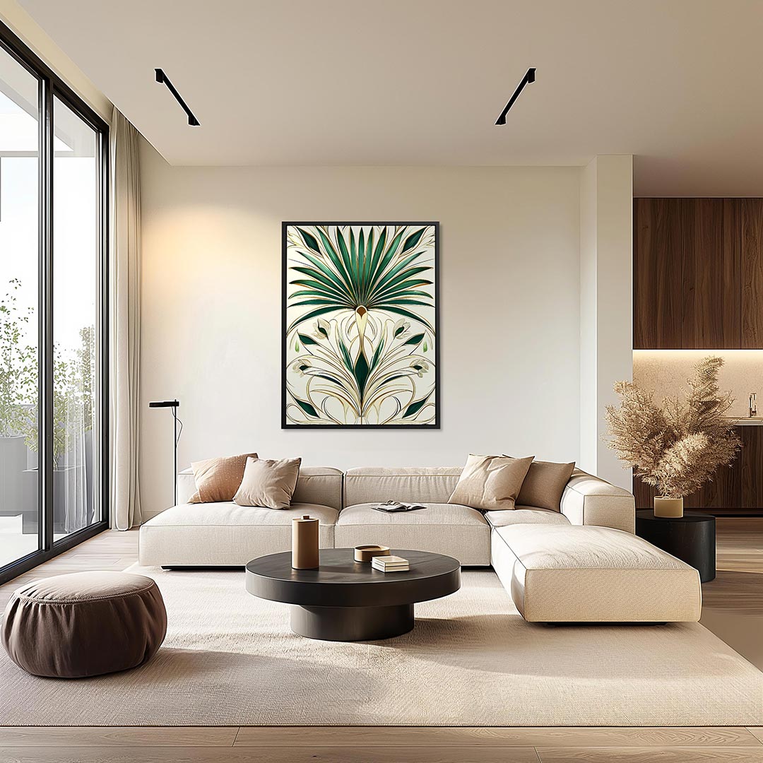 Elegante bladvormen – staand wanddecoratie kunstwerk