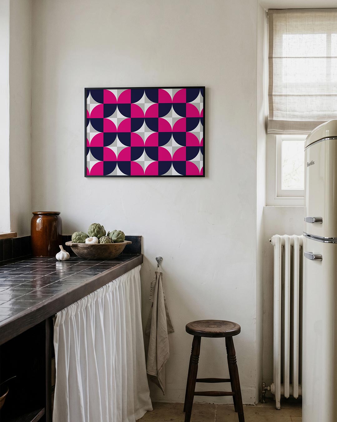Vormritme en kleur – geometrische poster in Bauhaus-stijl van WallArtistic