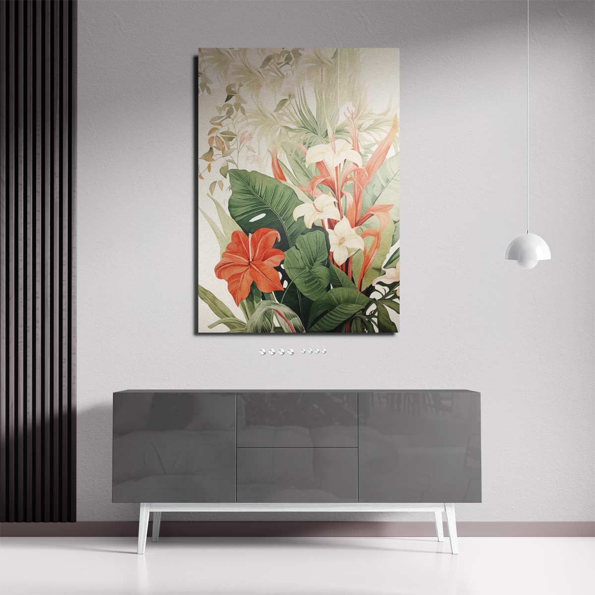 Tropische Bloemenpracht – staande wandkunst voor woonkamer of interieur