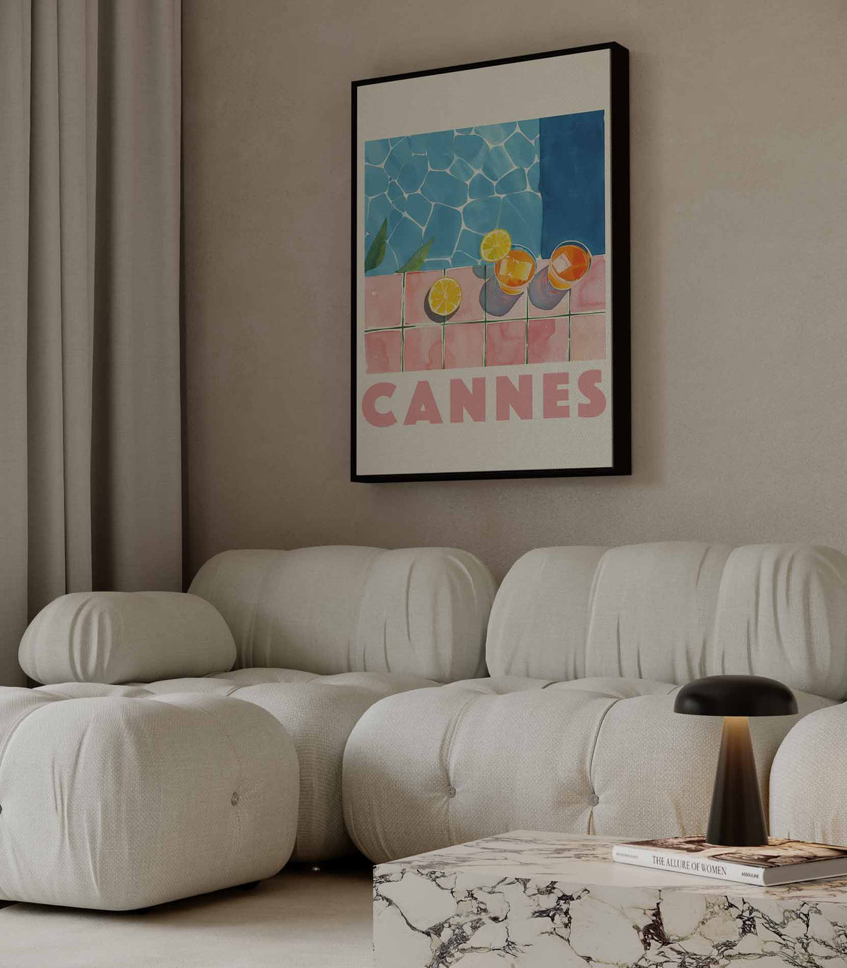 Zonnige Dagen in Cannes – canvas kunstwerk als wanddecoratie
