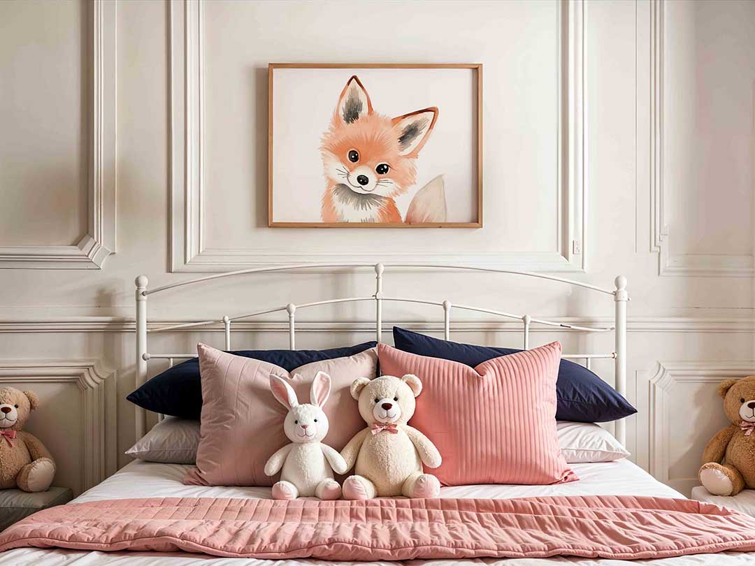 Vrolijke vos – kids poster in liggend formaat