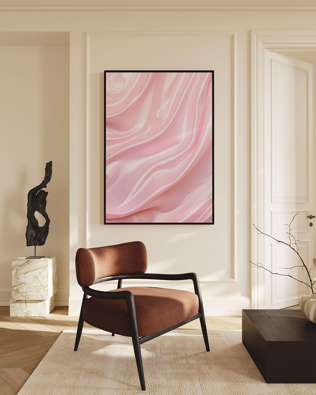 Zachte golvende texturen – staand wanddecoratie kunstwerk