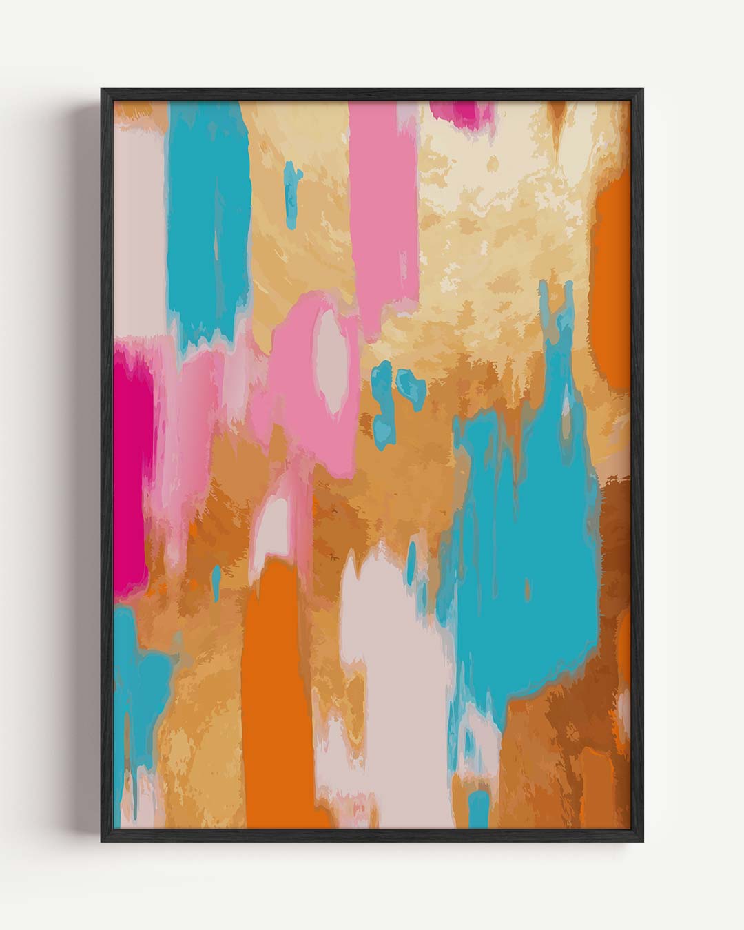 Vrolijke Kleurenexplosie – kleurrijke abstracte portret poster als wanddecoratie