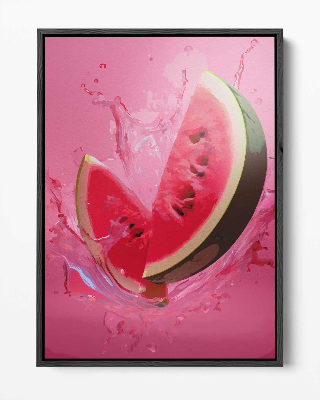 Verfrissende Watermeloen Splash – portret kunstwerk als wanddecoratie