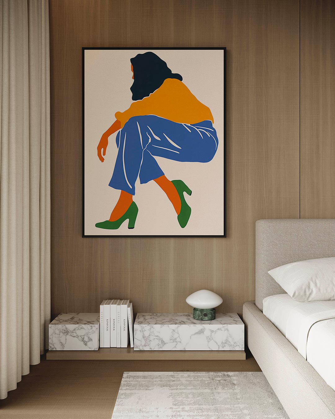 Gestileerde vrouwelijke vorm – staand wanddecoratie kunstwerk