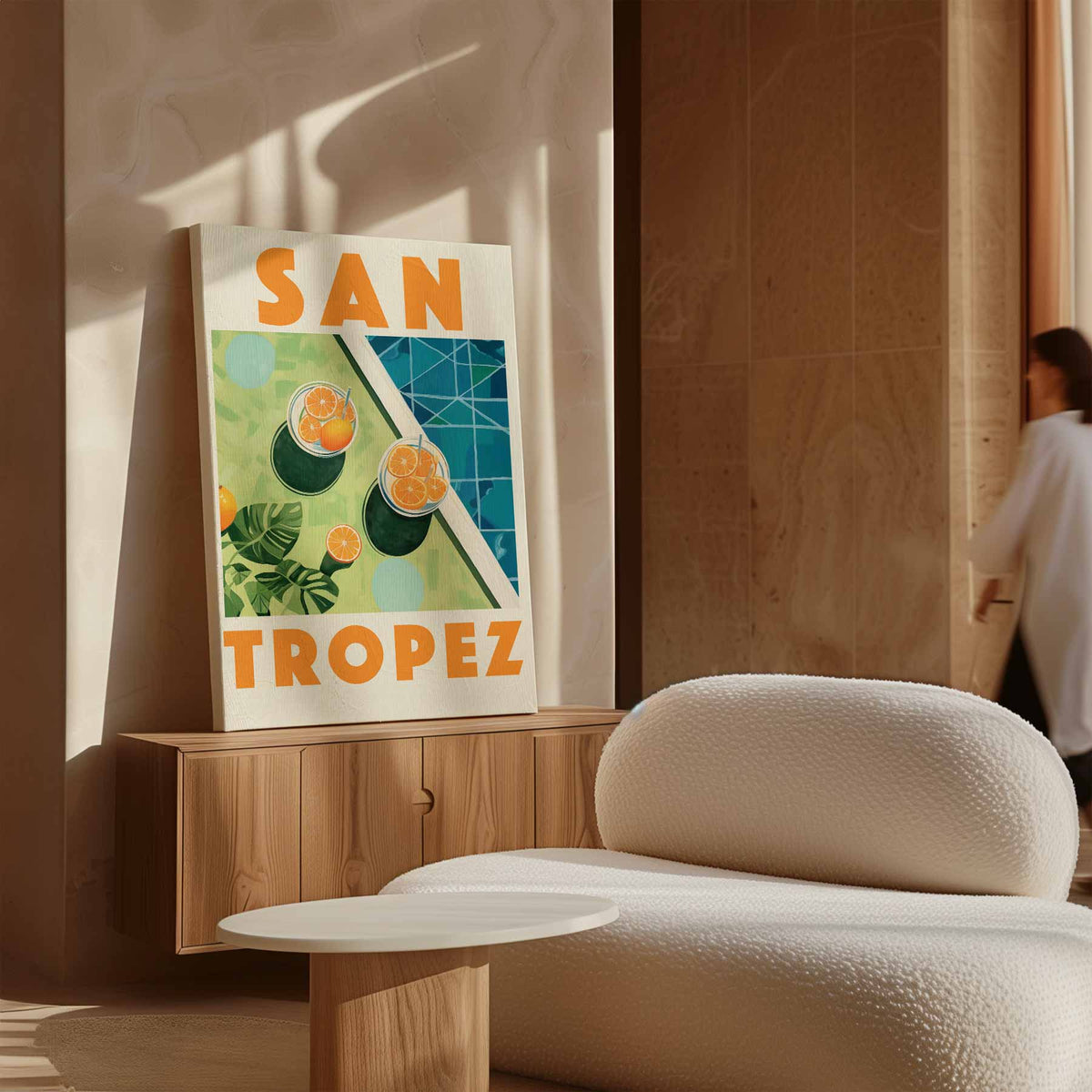 Zonnige St. Tropez Droom – plexiglas wanddecoratie in portret formaat