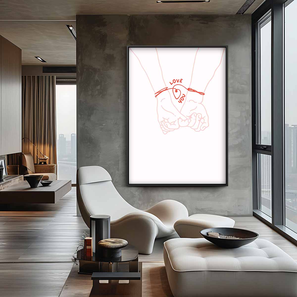 Hand in Hand Met Liefde – staande wandkunst voor woonkamer of interieur
