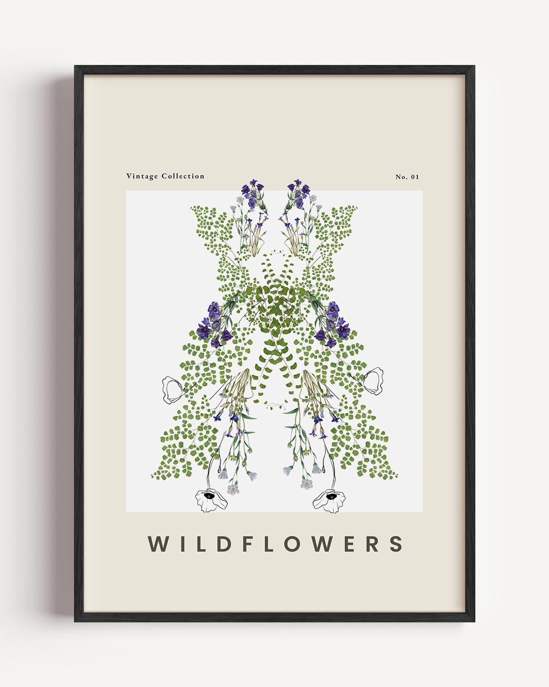 Vintage Wildflowers – botanische portret poster als wanddecoratie