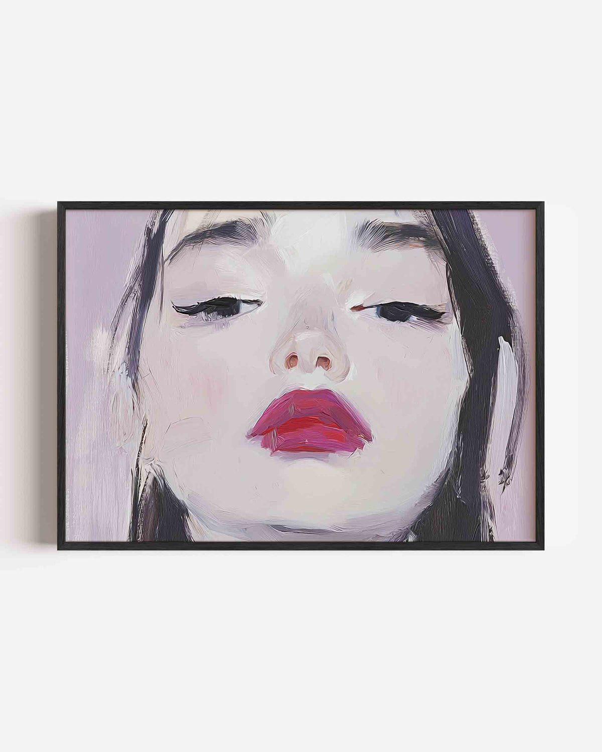 Portret met rode lippen – vrouwelijk portret als landscape poster